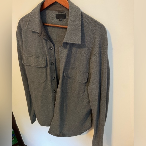 Vince Gray Twill Over Shirt Chore Jacket - M - Medium - Picture 8 of 9